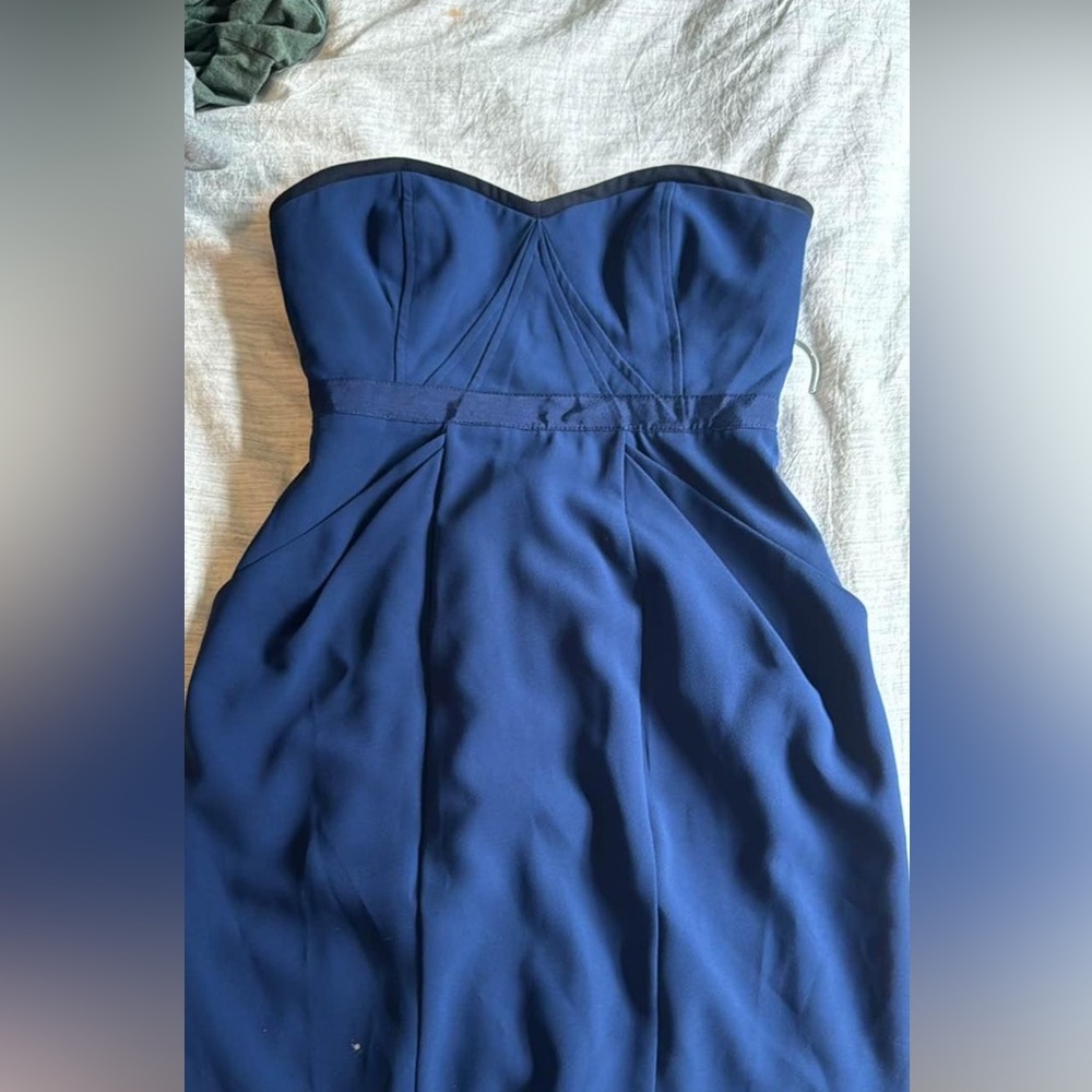 BCBG blue strapless dress